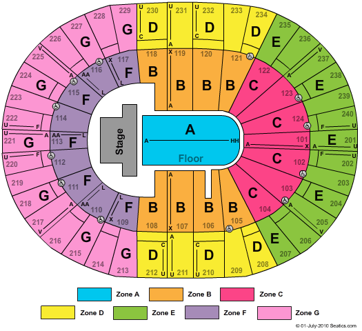 Lawrence Joel Veterans Memorial Coliseum End Stage Zone Seating Chart